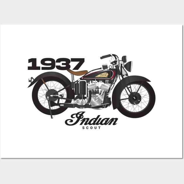 1937 Indian Scout Wall Art by kindacoolbutnotreally